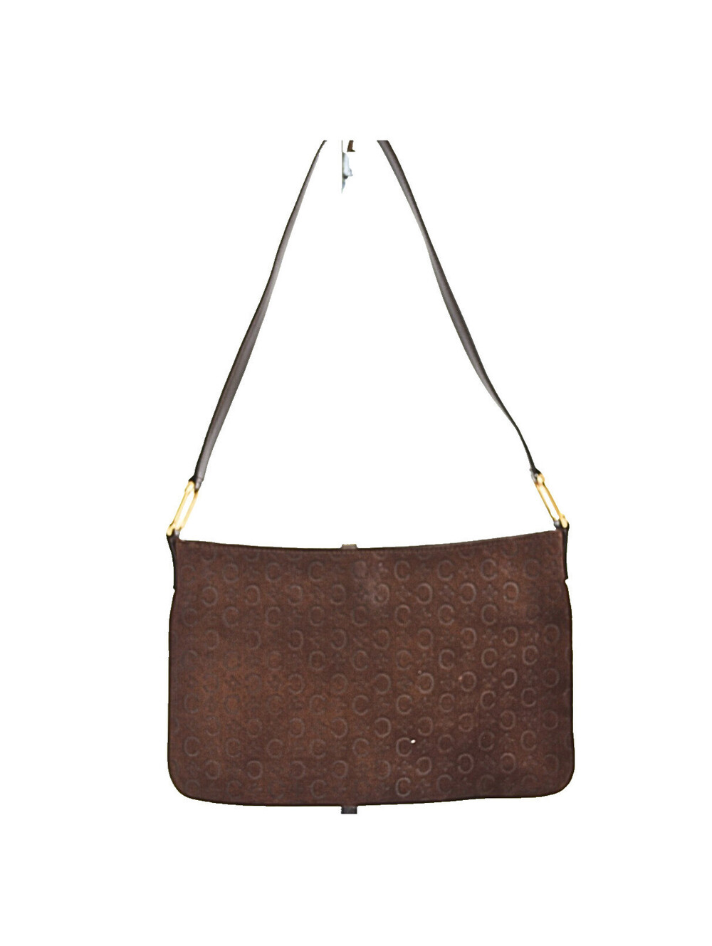 Celine Shoulder Bag Suede C Macadam Brown Women